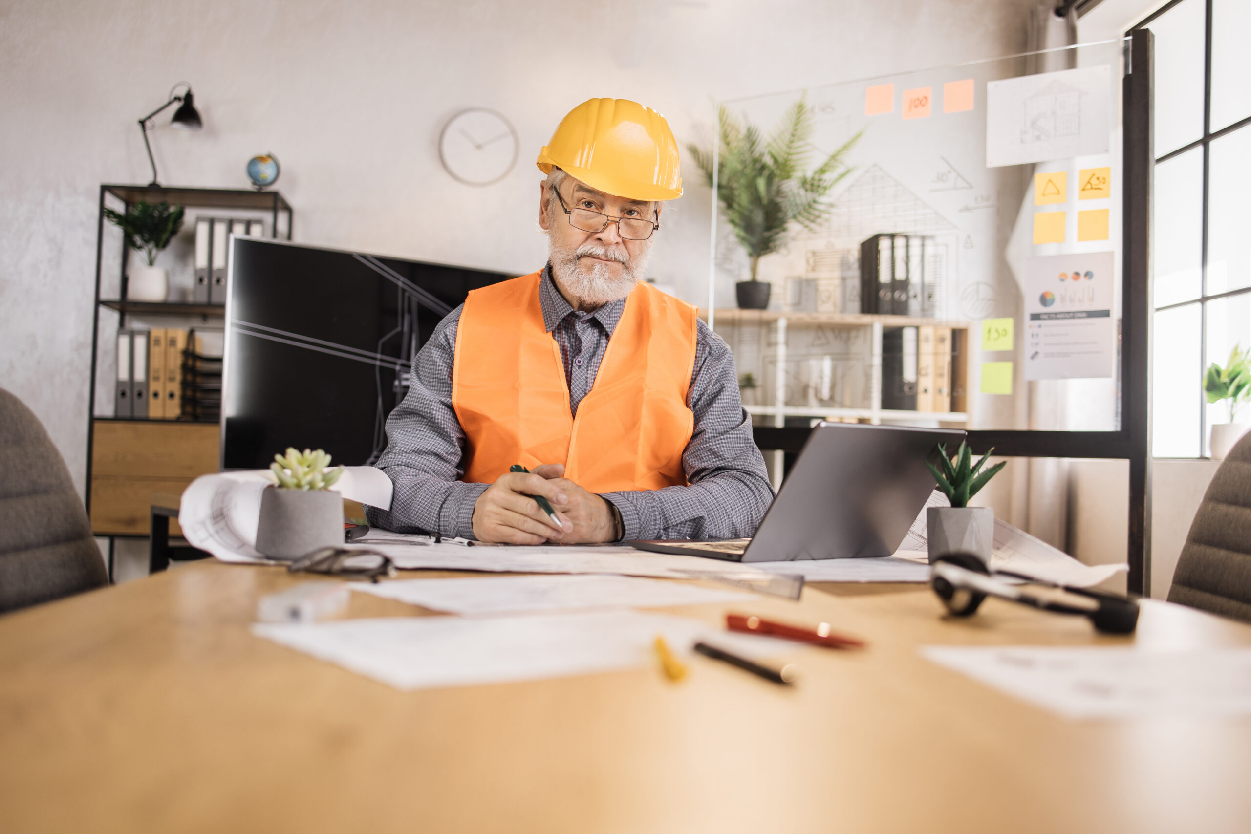 Owner sitting in office